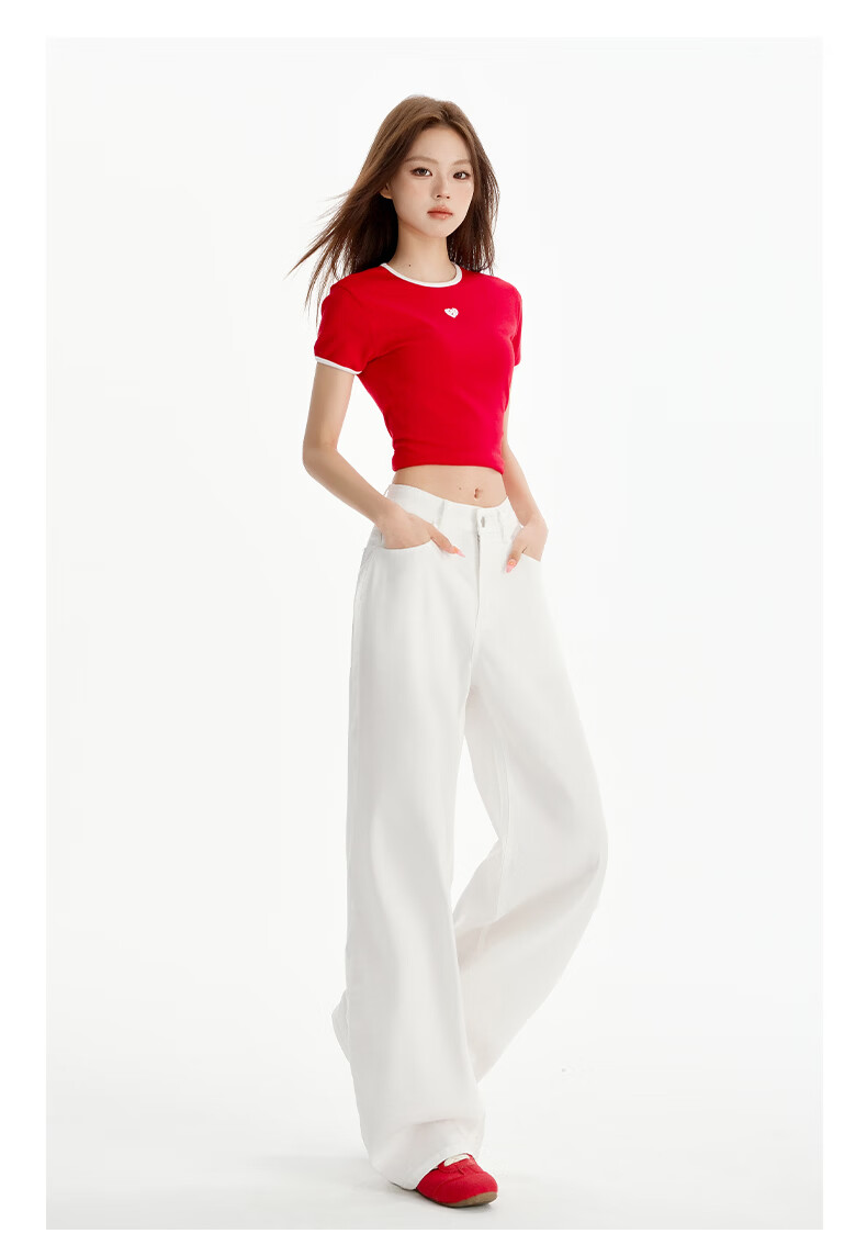 Jeanswest Women's Summer Thin Tencel Wide-Leg High-Waist Draped Ice Silk Straight-Leg Floor-Length Pink-Purple Tencel Pants L 10