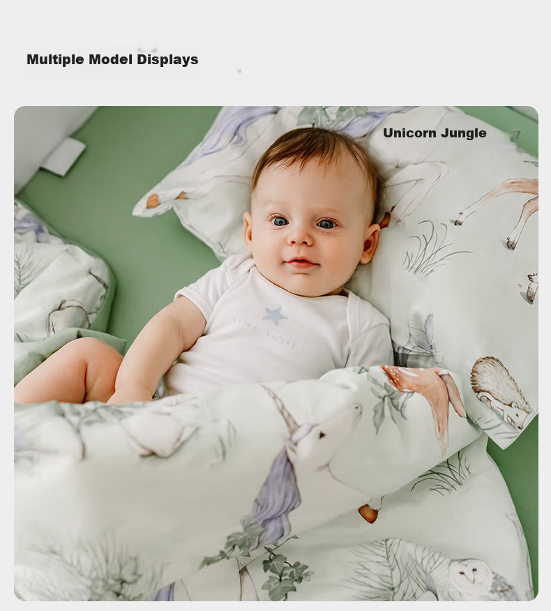 EMXEE Kindergarten Quilt Three-Piece Set Six or Seven-Piece Set Pure Cotton Bedding Duvet Cover Swan Dance 19