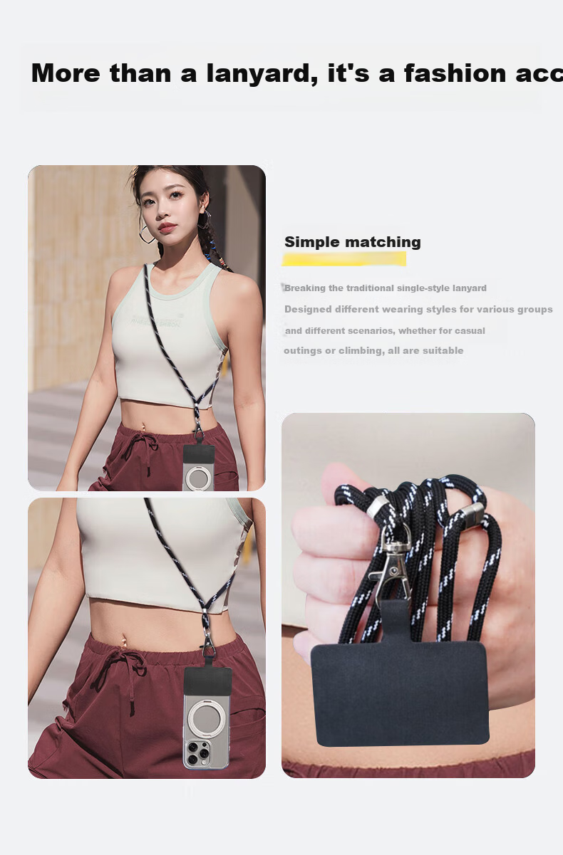 KOVOL Phone Lanyard, Neck Strap, Crossbody, Adjustable Length, Retractable, Anti-Loss Wrist Strap, Long Style, Suitable for Apple, Huawei, Android, Zodiac Year, New Malaysia Year, Trendy, Festive, Red Color, Comes with Clip 11