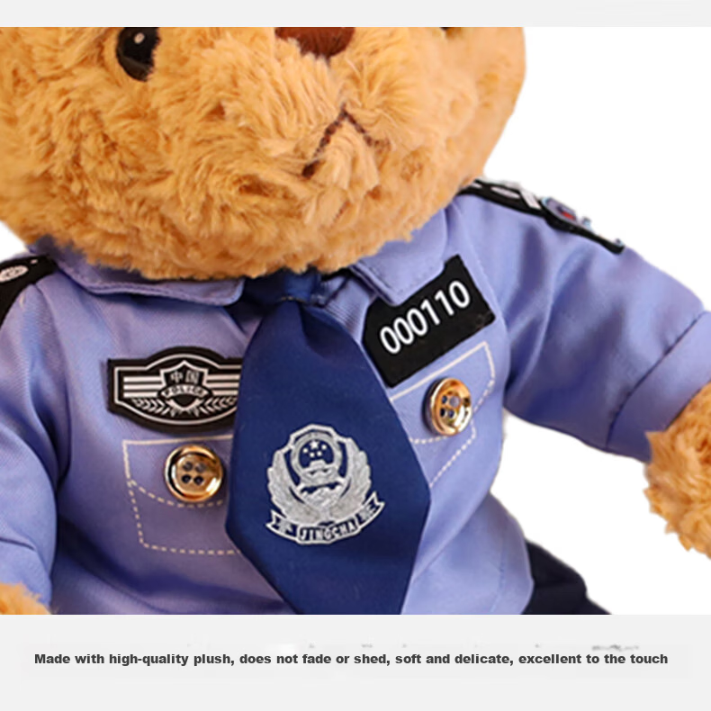 Aishang Bear Police Teddy Bear Plush Doll Public Security Traffic Police SWAT Plush Toy Birthday 520 Valentine's Day Gift for Kids 5