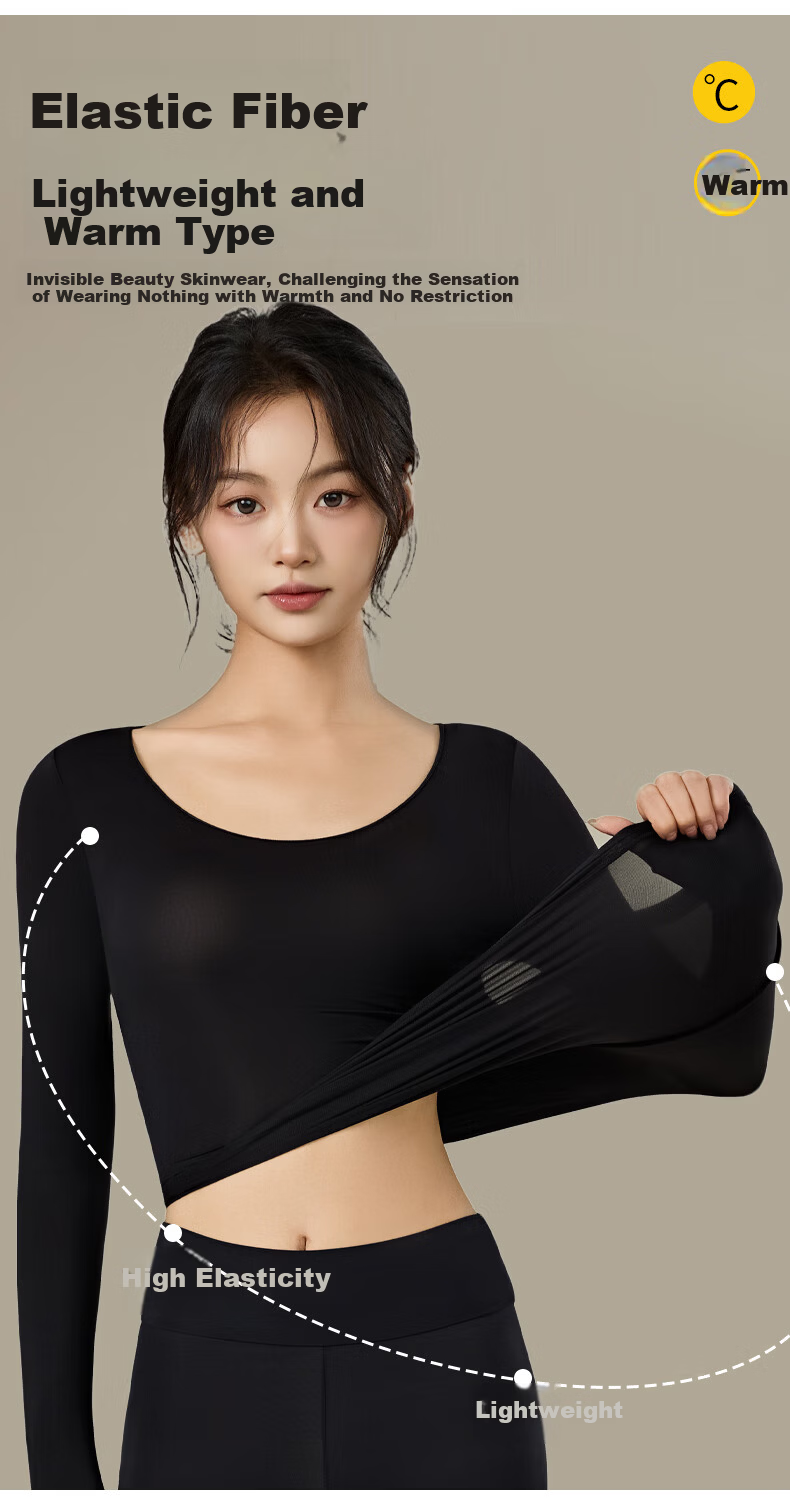 Herbal Original Ultra-Thin Thermal Skin-Enhancing Set Women's Autumn Top and Bottom Hyaluronic Acid Invisible Seamless Warm Versatile Spring New Arrival 9