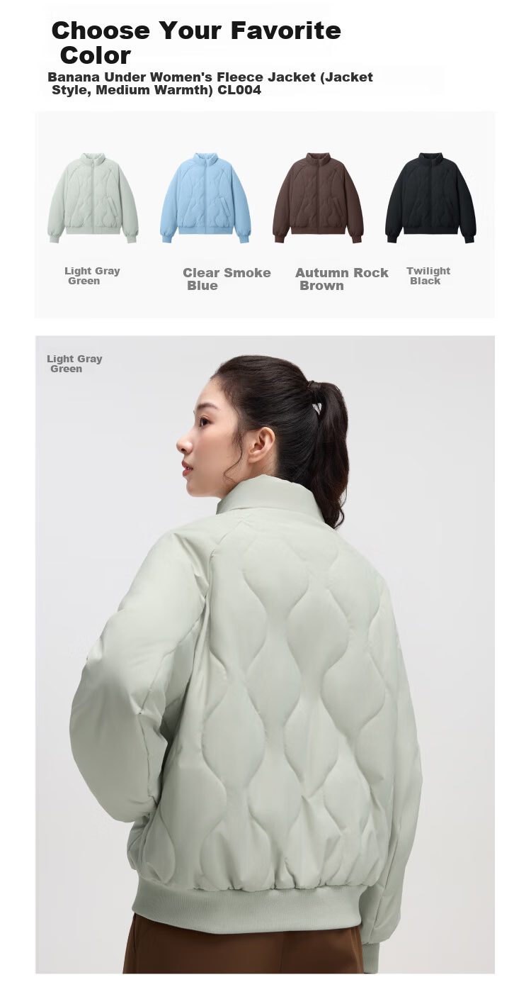 Beneunder Women's Fleece Jacket Warm Mid-Weight Machine Washable Outdoor Cotton Coat CL004 Down-Like 24