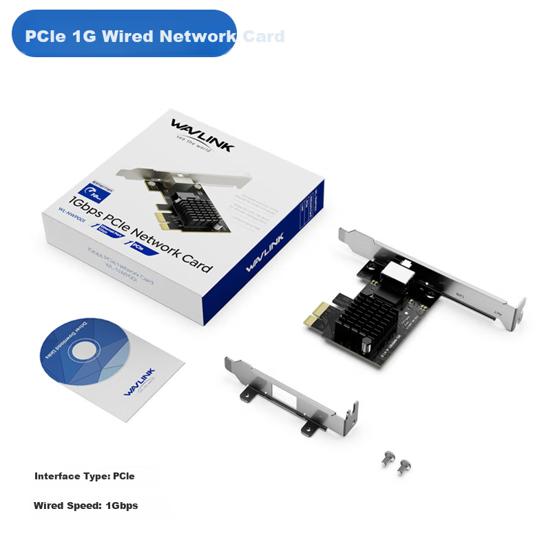 Wavlink PCI-E to 2.5G Wired Network Card, 2Gbps High-Speed Ethernet Port Expansion for Gaming And E-Sports, Desktop Computer Internal Ethernet Adapter with RJ45 Port, NWP002 10