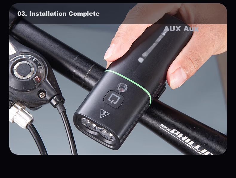 AUX Bicycle Night Riding Front Light Rechargeable Nighttime Mountain Road High Brightness Flashlight Cycling Equipment Super Bright 30
