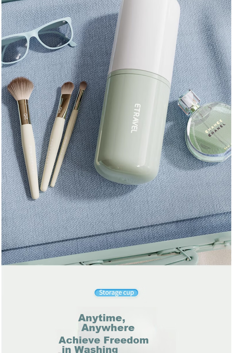 EasyTravel Portable Travel Toothbrush and Toothpaste Cup Gradient Blue 5