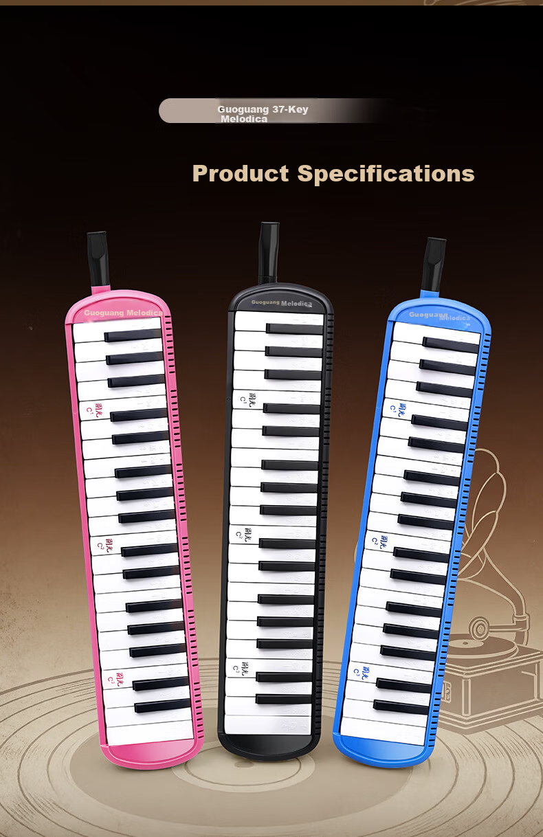 Guoguang 37-Key Teaching Recommended Classroom Designated Melodica Black (Canvas Soft Case with Playing Instructions) 9