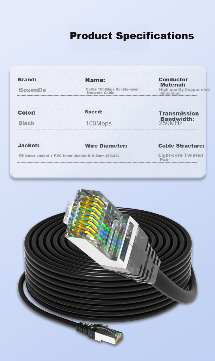 Bosende Solid Wire Nail Wall Nail Wire Clip 8mm 100pcs Category 6 Network Cable Nails Fixed Clips Telephone Line Round Steel Nails Home Decoration Clips BSD-NKC-8100 10