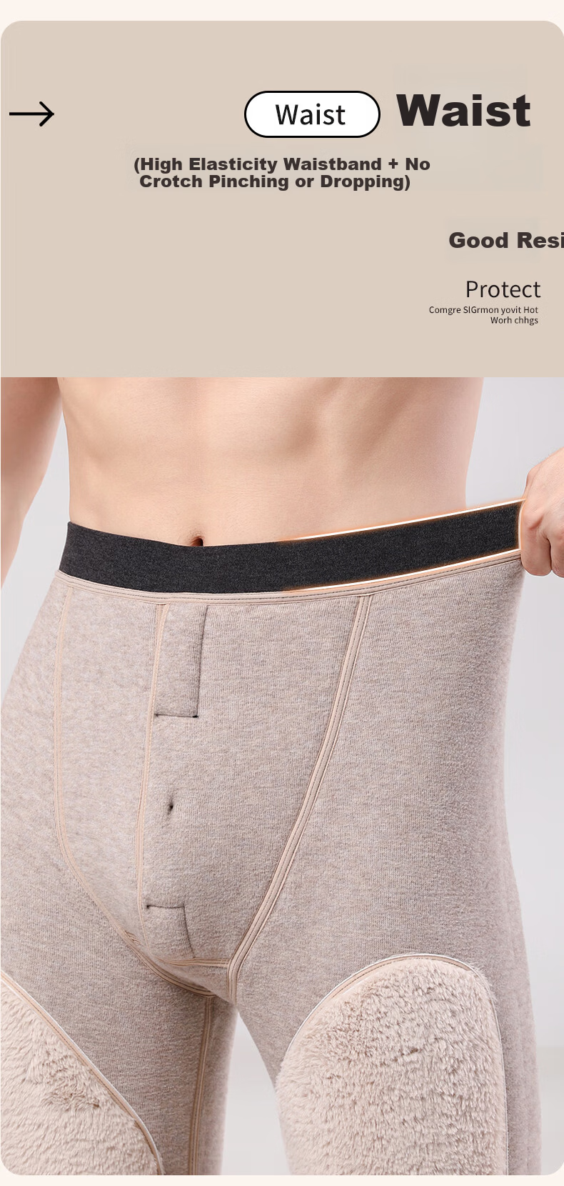 Mianshuran Men's Thermal Pants Winter Fleece Thickened 2026 Autumn Northeast Cold-Resistant 700g Extra Thick Cotton Base Layer Pants 5