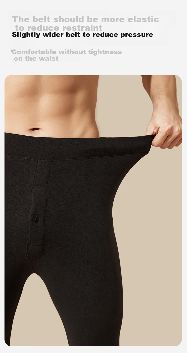 Modal Men's Thermal Pants Graphene Fleece Thickened Knee Protection Winter Cotton Pants -30°C Cold Resistant Pants Northeast Style 12