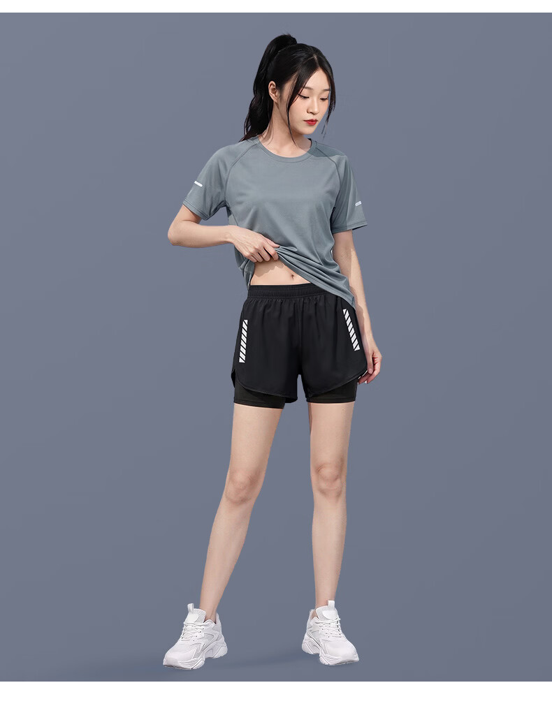 BURUITE Women's Summer Lightweight Quick-Dry Sportswear Set Badminton Yoga Fitness Training Running Apparel 13