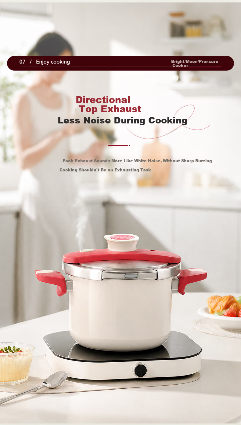 LINKFAIR High-Pressure Cooker Household Stainless Steel Explosion-Proof One-Touch Pressure Cooker Compatible with Gas and Induction Cookers 12