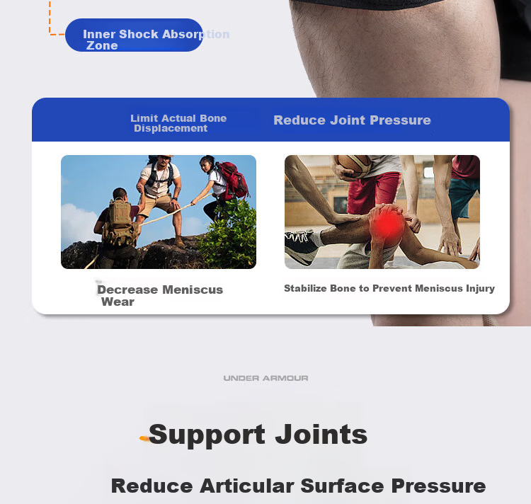 Under Armour Knee Brace for Sports Meniscus Injury, Synovitis, Patellar Strap, Autumn Warmth, Unisex Running Knee Support 2