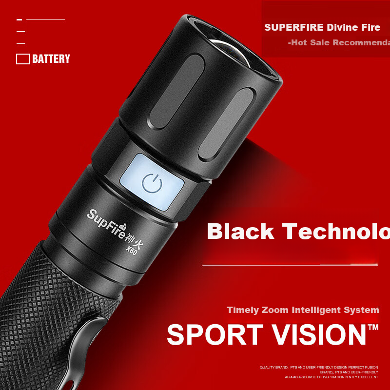 SupFire Zoomable Flashlight High Brightness Long Battery Life Outdoor Survival Mini Military Small Outdoor Light