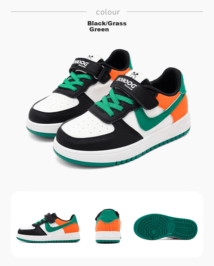 BOBDOG House Boys' Summer Casual Shoes Versatile Kids' Sneakers Mesh Running Shoes 603562009 Black/White Size 31 7