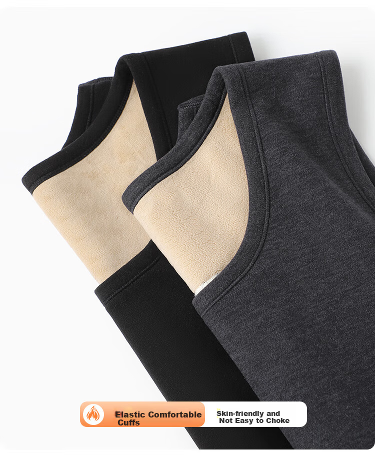Me feeling Men's Thermal Underwear 2025 New Autumn Winter Thickened Fleece Vest Lamb Wool Warm Anti-Cold Top 11