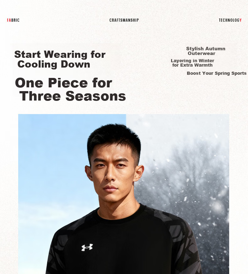 Under Armour Men's Long Sleeve T-Shirt Sweatshirt Crewneck Loose Casual Trendy Breathable Sports Running Warm Pullover 2