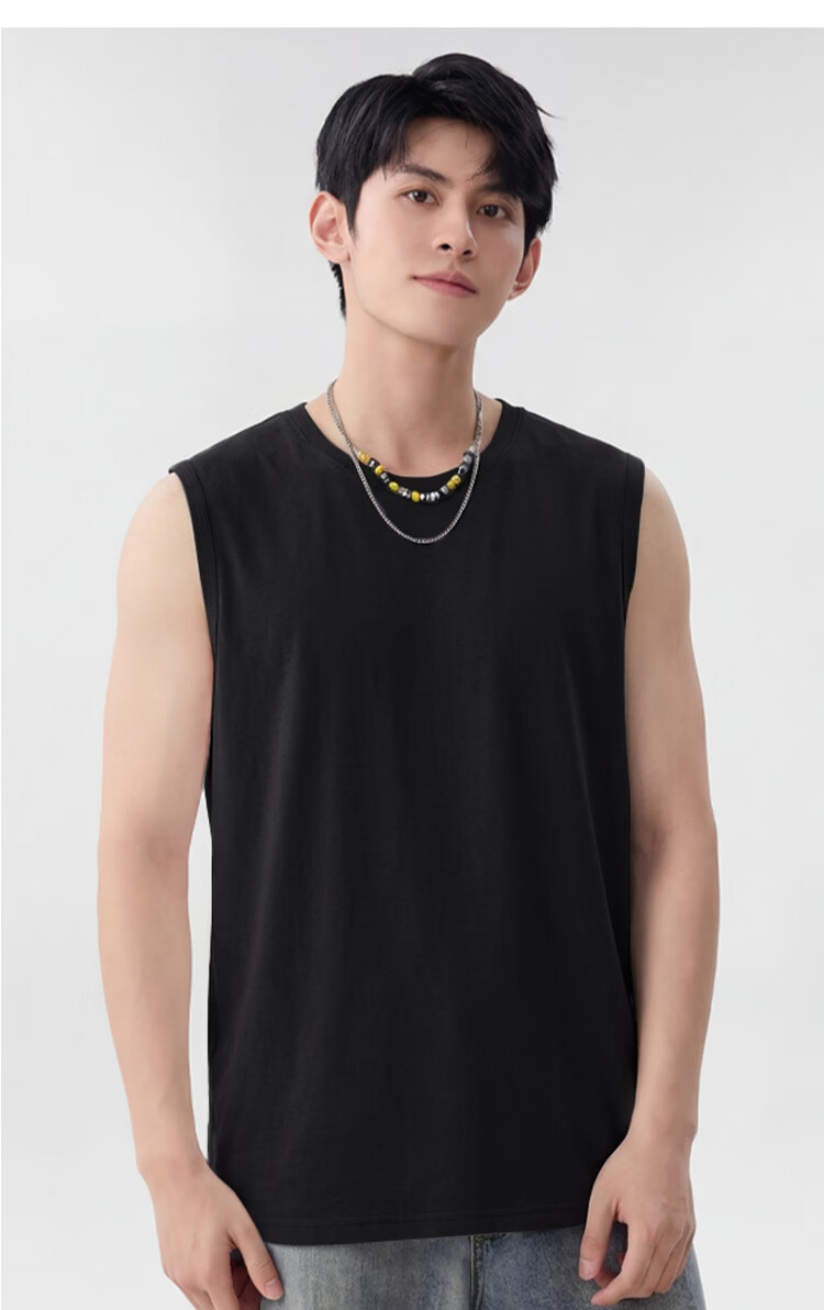 Urban Beauty 100% Cotton Men's Vest Summer Thin Breathable Sports Base Layer Sleeveless T-Shirt Large Size 10