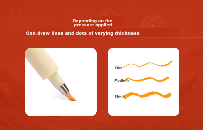 BAOKE S41-12Y Colored Brush Pens Small Calligraphy Soft Brush Pens Ink-Resistant Traditional Chinese Style Journal Pens Student Practice Elegant Writing Pens Premium National Style 12 Colors/Set 3
