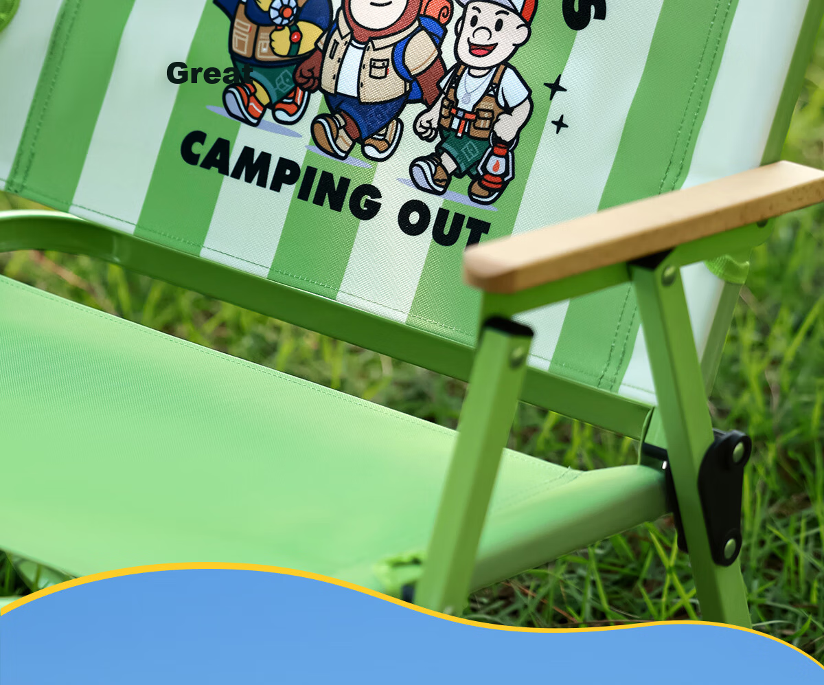 CAMEL × Boonie Bears Outdoor Folding Chair Portable Picnic Beach Camping Chair 16