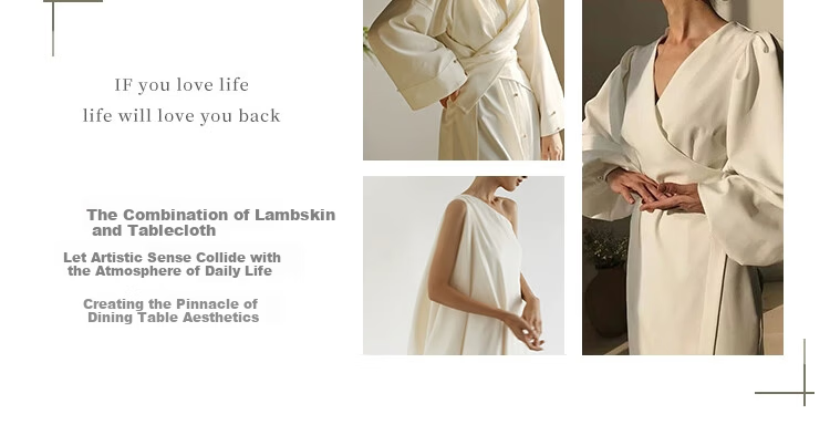 A. Lange 2026 New Luxury Premium White Lambskin Tablecloth Waterproof Oil-Resistant Coffee and Dining Table Cover Pad 7
