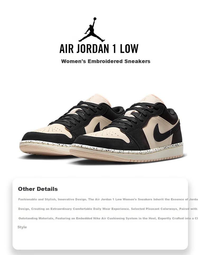 Nike Women's Casual Shoes Jordan AJ1 JORDAN 1 Sneakers DC0774-003 Black Pink Size 36.5 1