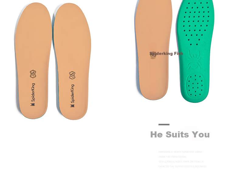 SPIDER KING Men's Business Leather Breathable Sweat-Absorbing Shock-Absorbing Sports All-Season Insoles Khaki (Men) Size 39 9
