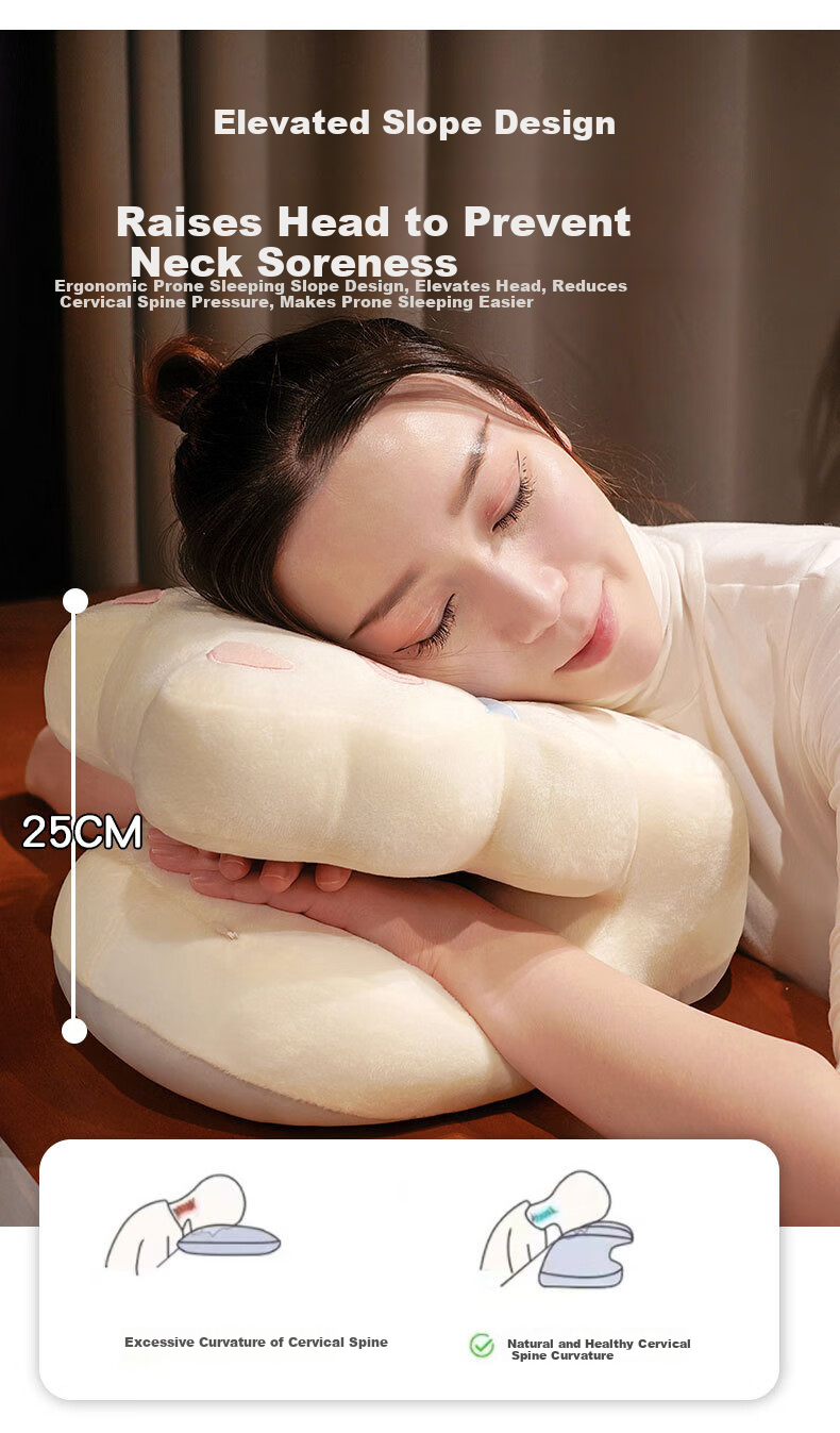 AVIVI Nap Pillow, Office Small Pillow, Nap Aid, Face-Down Pillow, Hugging Pillow, Sleeping Pillow, Face-Down Pillow, Cushion, Sunflower Pink 5
