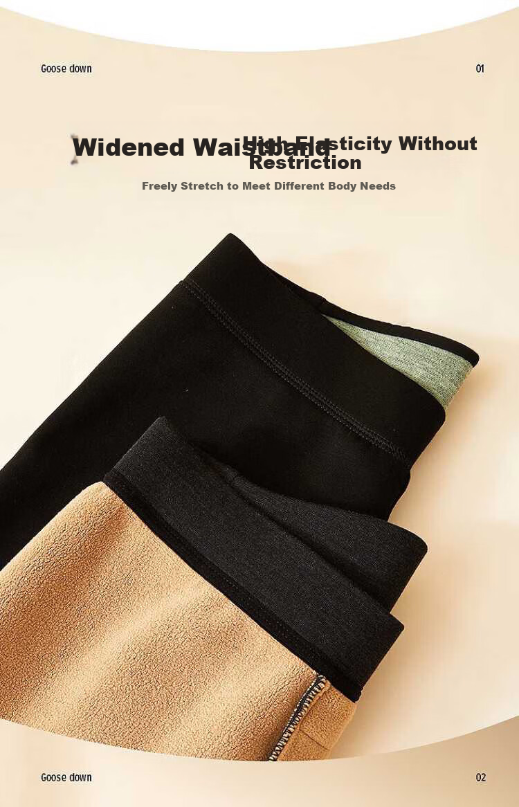 JEEP Christmas Gift Men's Thermal Pants Down Knee Pads Fleece Thickened Double-Layer Abdomen Protection Men's Warm Pants 11