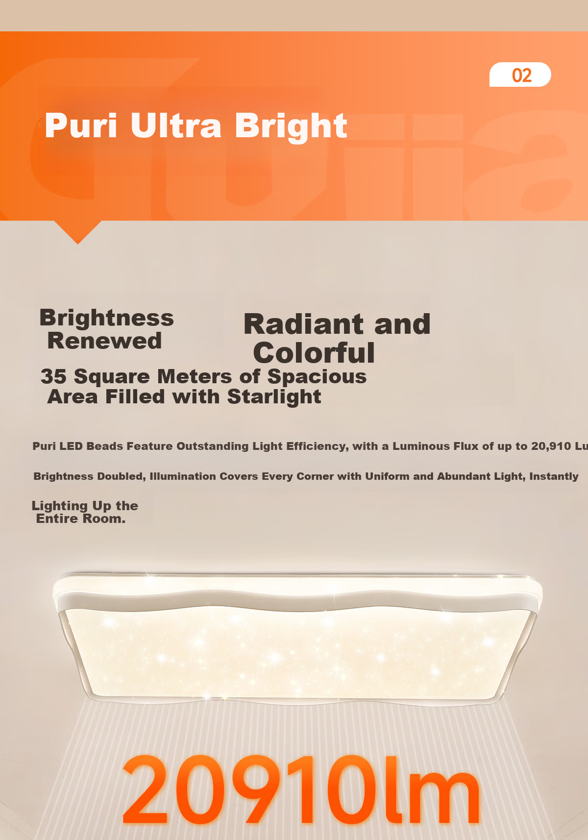 Kuka LED Ceiling Light Cream Style Eye Protection Cree Source Living Room Bedroom 50cm Round - Three Colors [Installation Included] 19