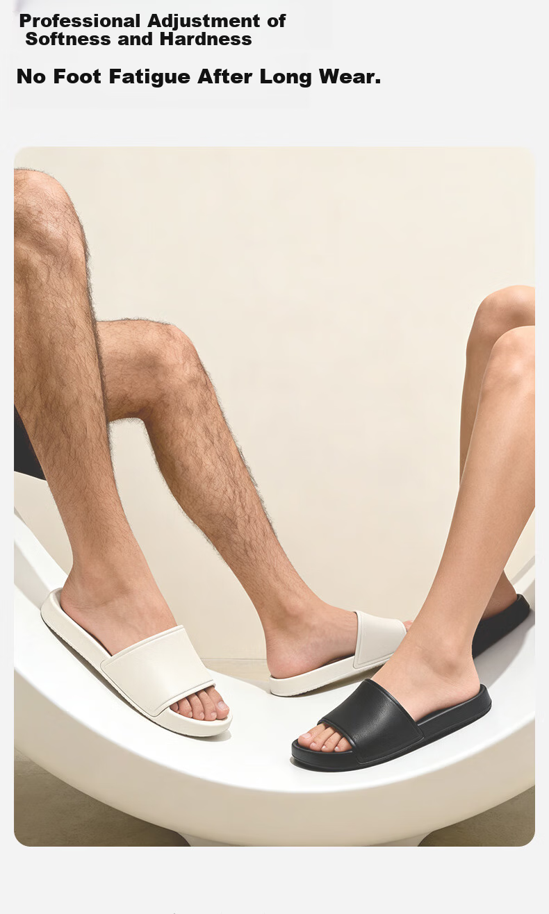 HIPANDA Bath Non-Slip Slippers EVA Soft Sole Home Indoor Outdoor Casual Lightweight Trendy Off-White Size 38-39 9