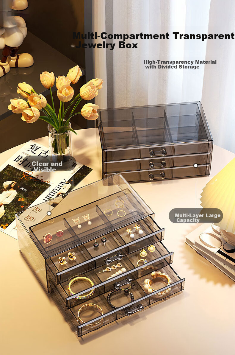 40,000 Kilometers Large Capacity Jewelry Storage Box for Earrings, Studs, Necklaces, Bracelets - High-End Exquisite Bead Organizer Box 1