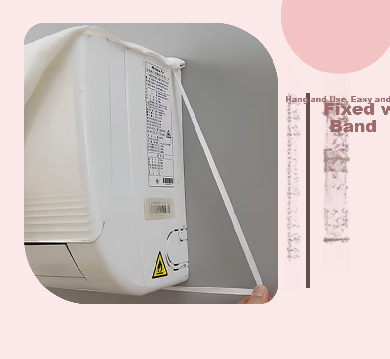 Gusenzhe Air Conditioner Cover, Dust Cover for Wall-Mounted Units, Universal Anti-Direct Blowing Windshield Cover, Air Outlet Windshield Cover, Postpartum And Infant Windproof Cover, Thickened Double-Layer Long Mesh, 94CM Inner 8