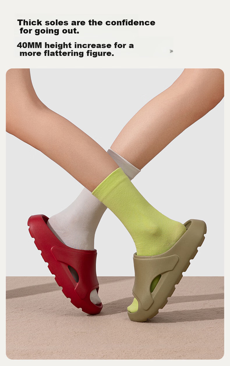 Puxixi Wind Thick Sole Slippers Unisex 2026 New Anti-Slip Slippers Angora Red Size 39-40 4