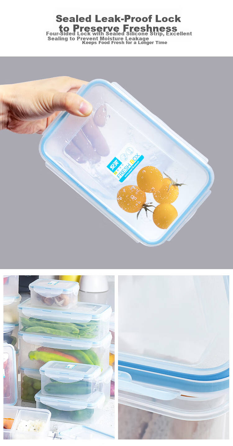 Anmai Food-Grade Plastic Storage Container, 1.9L, Refrigerator Container, Microwave-Safe Lunch Box, Airtight Meal Box, AM2511 2