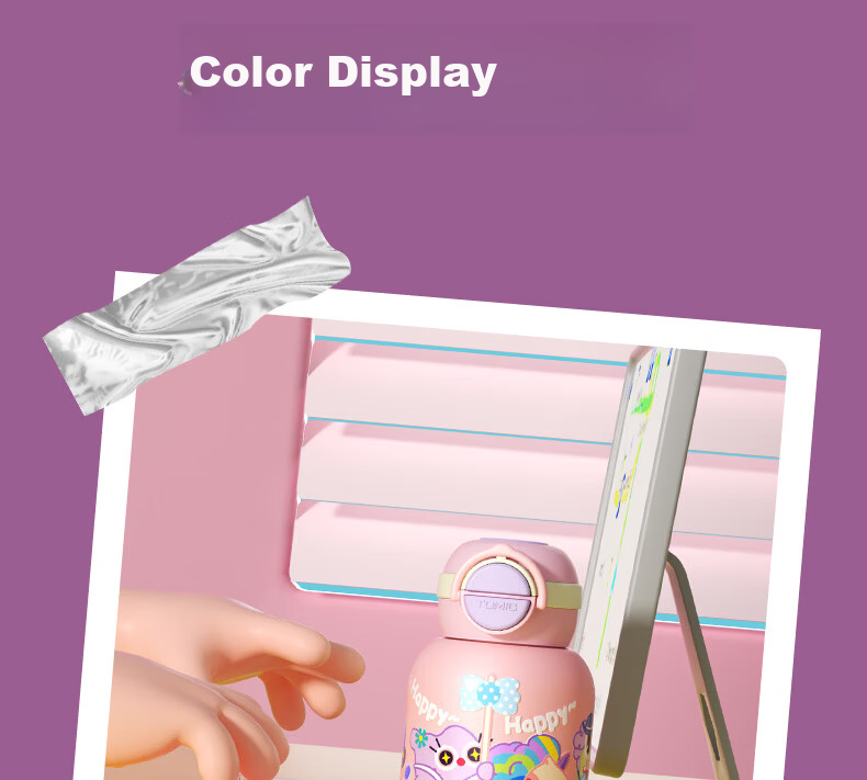 TOMIC Pure Titanium Kids Insulated Water Bottle Student Portable Straw Cup for Children Kindergarten School Use Birthday Gift 25