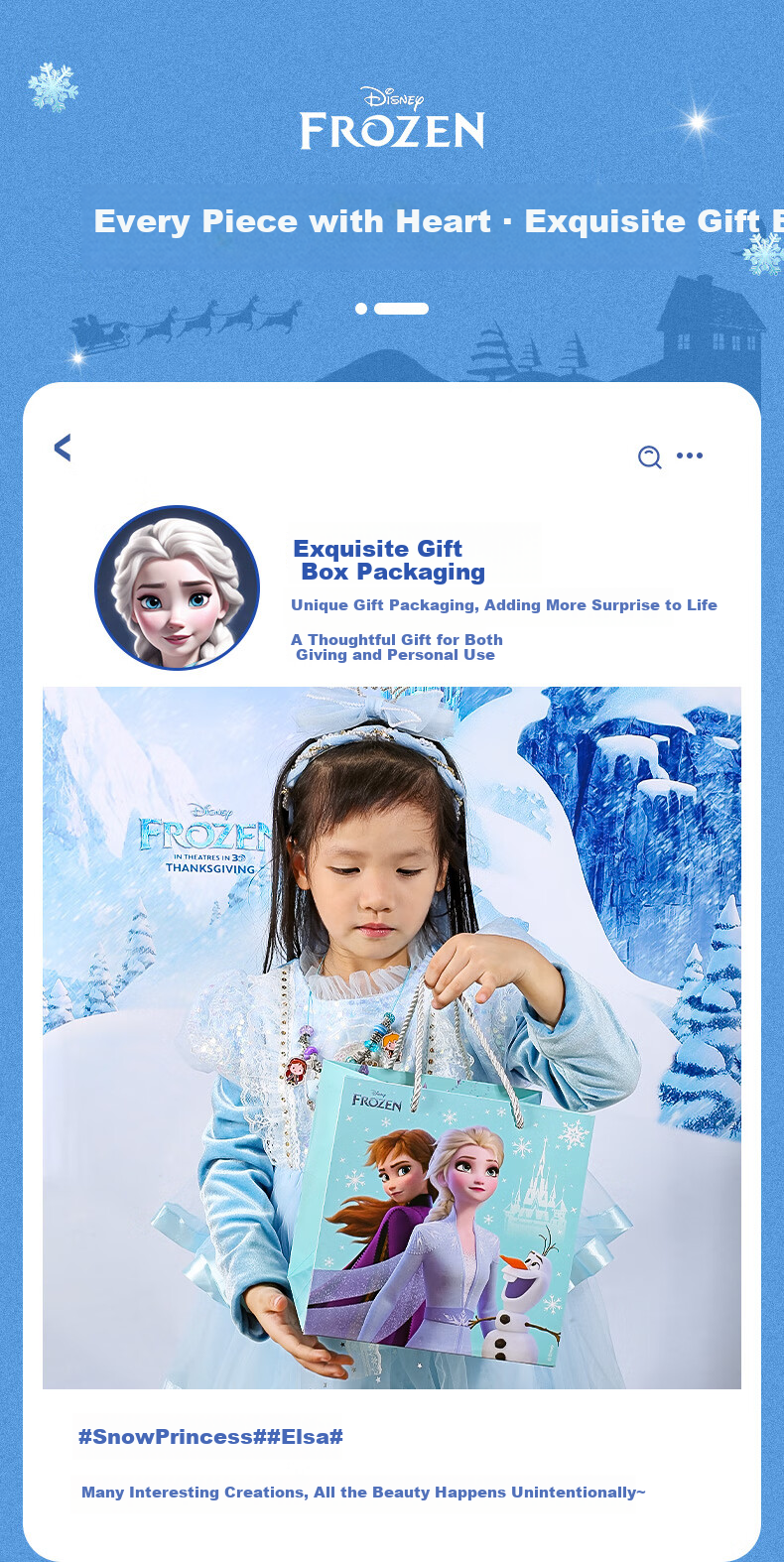 Disney Frozen Elsa DIY Landscape Dress-Up Gift Box Hair Clip Hair Accessories Bead Set for Girls Ages 3-9 Birthday Present 12