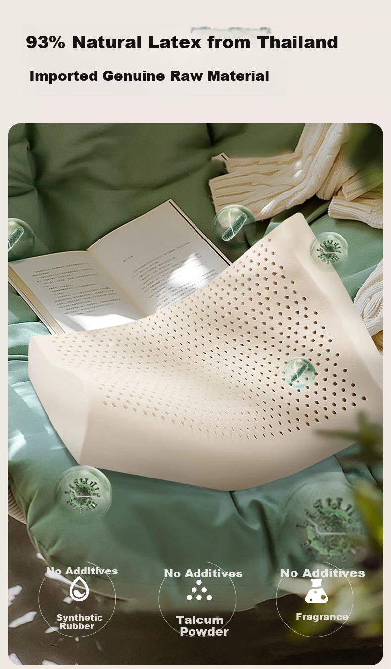 La Torretta Pure Latex Pillow, 93% Natural Latex, Imported from Thailand, Adult Cervical Spine Support Pillow Core, Wave Pillow, Medium Pillow 5