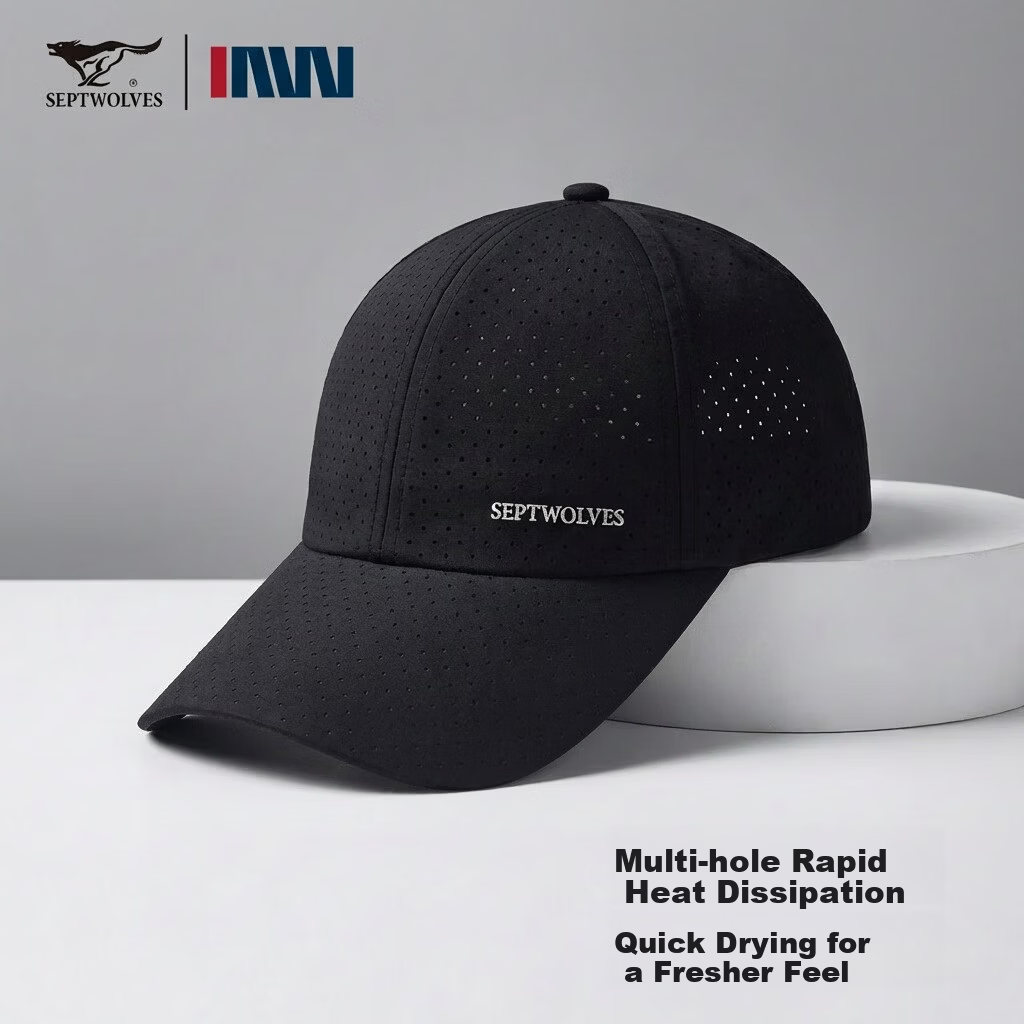 Seven Wolves Men's Baseball Cap Casual Versatile Sun Hat Quick-Dry Adjustable Large Size Breathable Duckbill Cap