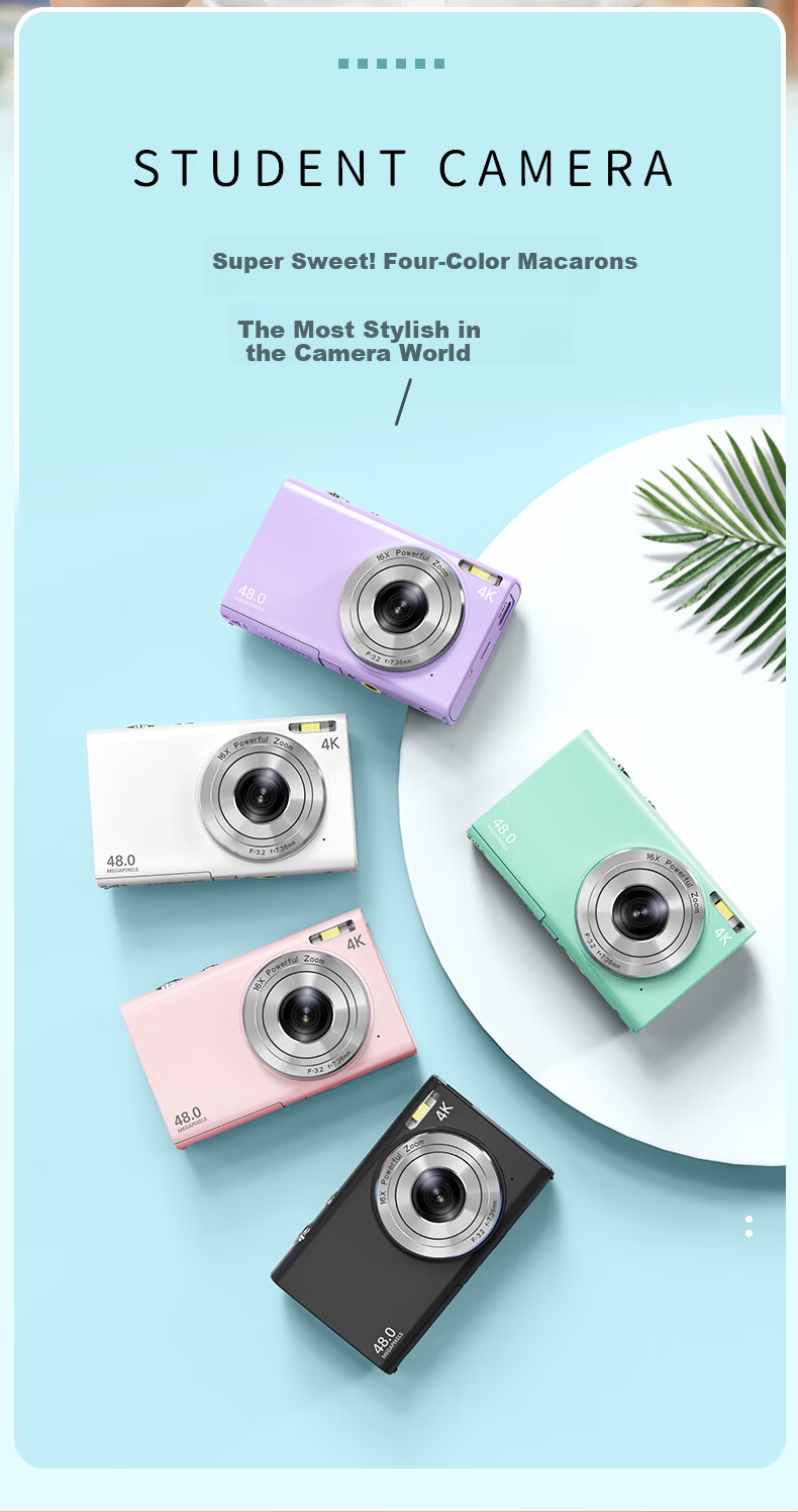CAIZU Z4 Selfie Vlog Dual Front and Rear Camera Student Digital Camera Entry-Level Campus HD Travel Alternative CCD Mini Pocket Camera Birthday Gift for Boys and Girls 4