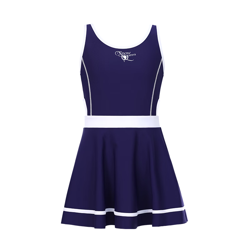 Disney Girls' Junior One-Piece Skirted Professional Swimsuit D36569S2G Navy Elsa Size 130