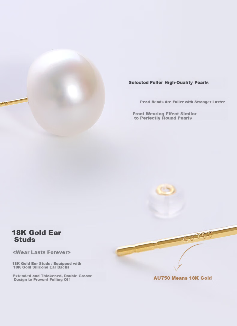 Daimi S925 Silver Minimalist Series, 6-7mm Seedless Freshwater Pearl Stud Earrings, Mother's Day Gift for Girlfriend Or Loved One 23