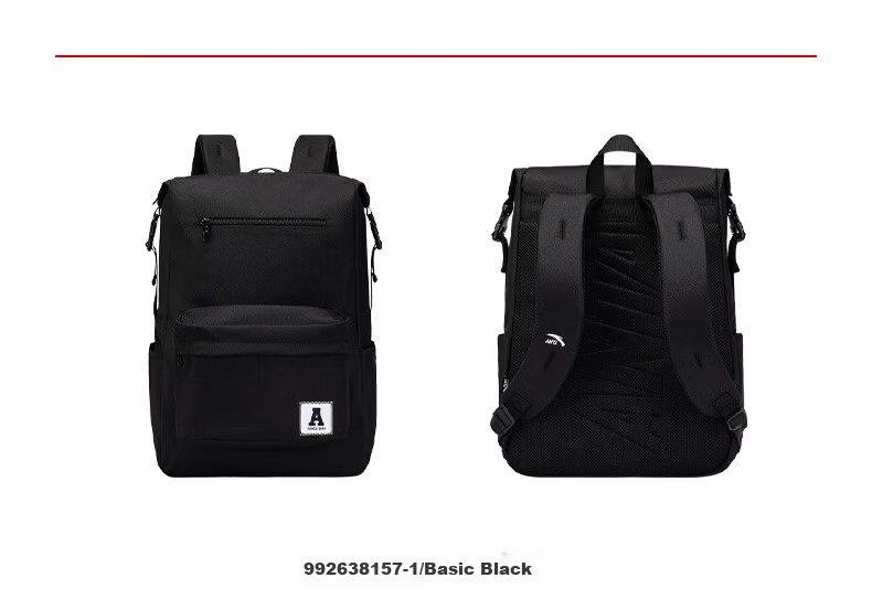 Anta Unisex Simple Large Capacity Canvas Backpack for Teens Hiking Cycling Sports School Bag 4