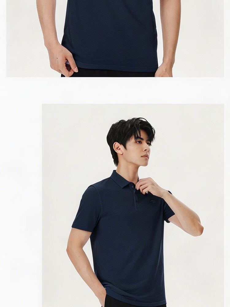 LI-NING Men's Polo Shirt Short Sleeve 2026 Summer New High-End Cotton Breathable T-Shirt Collar Casual Sportswear 8