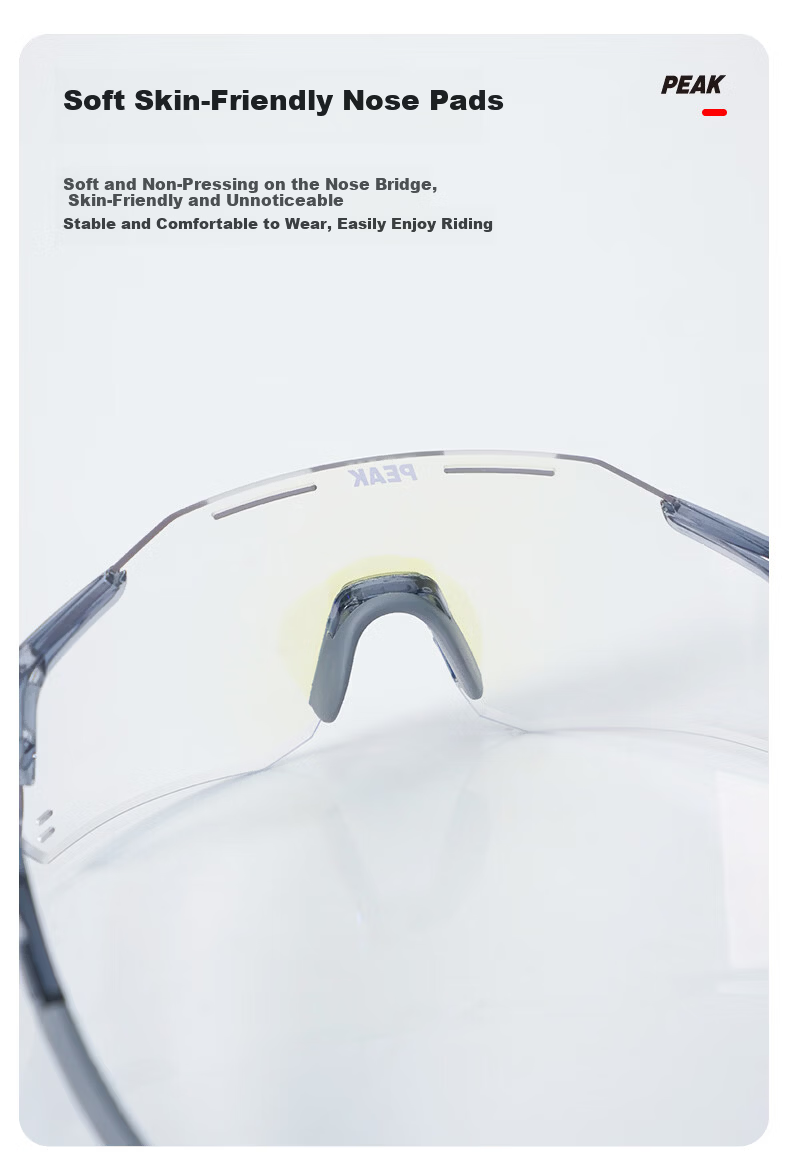 Peak Cycling Glasses Unisex Day and Night Photochromic Outdoor Riding Mountaineering Windproof Goggles Color-Changing Gray Frame 7
