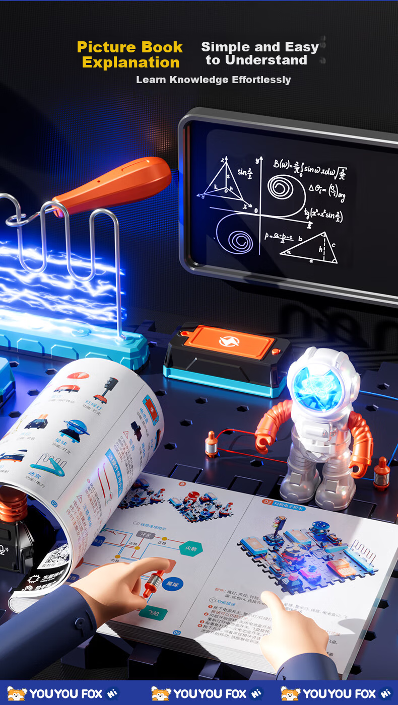 XST Science Education Circuit Building Blocks Elementary School Science Experiment Kit Ages 7-14 Electronic Circuit Early Education Construction Birthday Gift 6