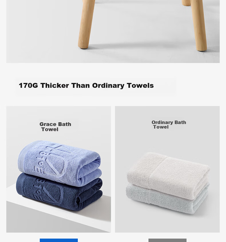 Grace Bath Towel 100% Pure Xinjiang Cotton Super Absorbent Large Bath Towel Lint-Free for Shower and Sports 7