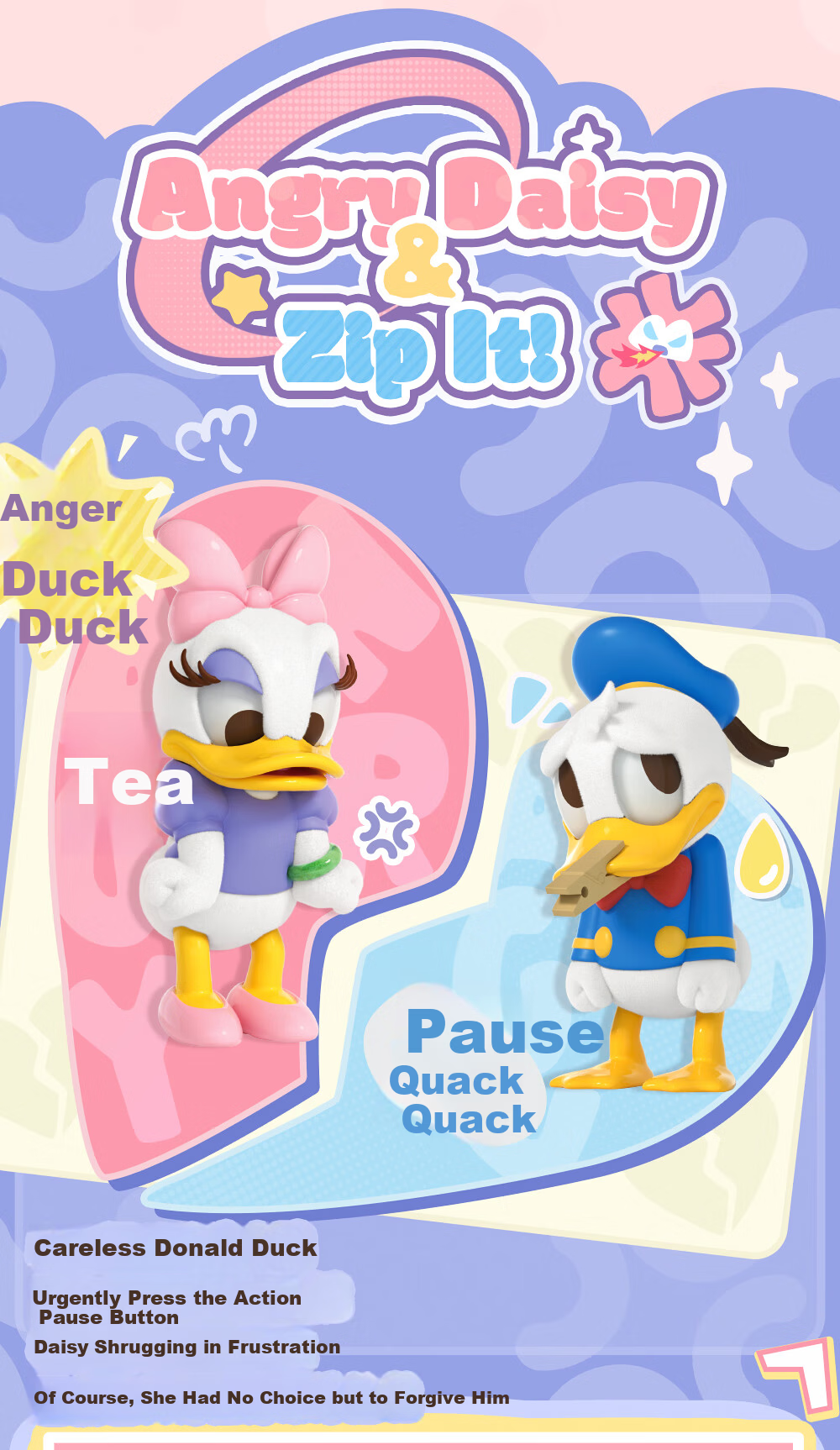 52TOYS Donald Duck and Daisy Duck Blind Box Figurine Toy Set of 8 Birthday Gift 3