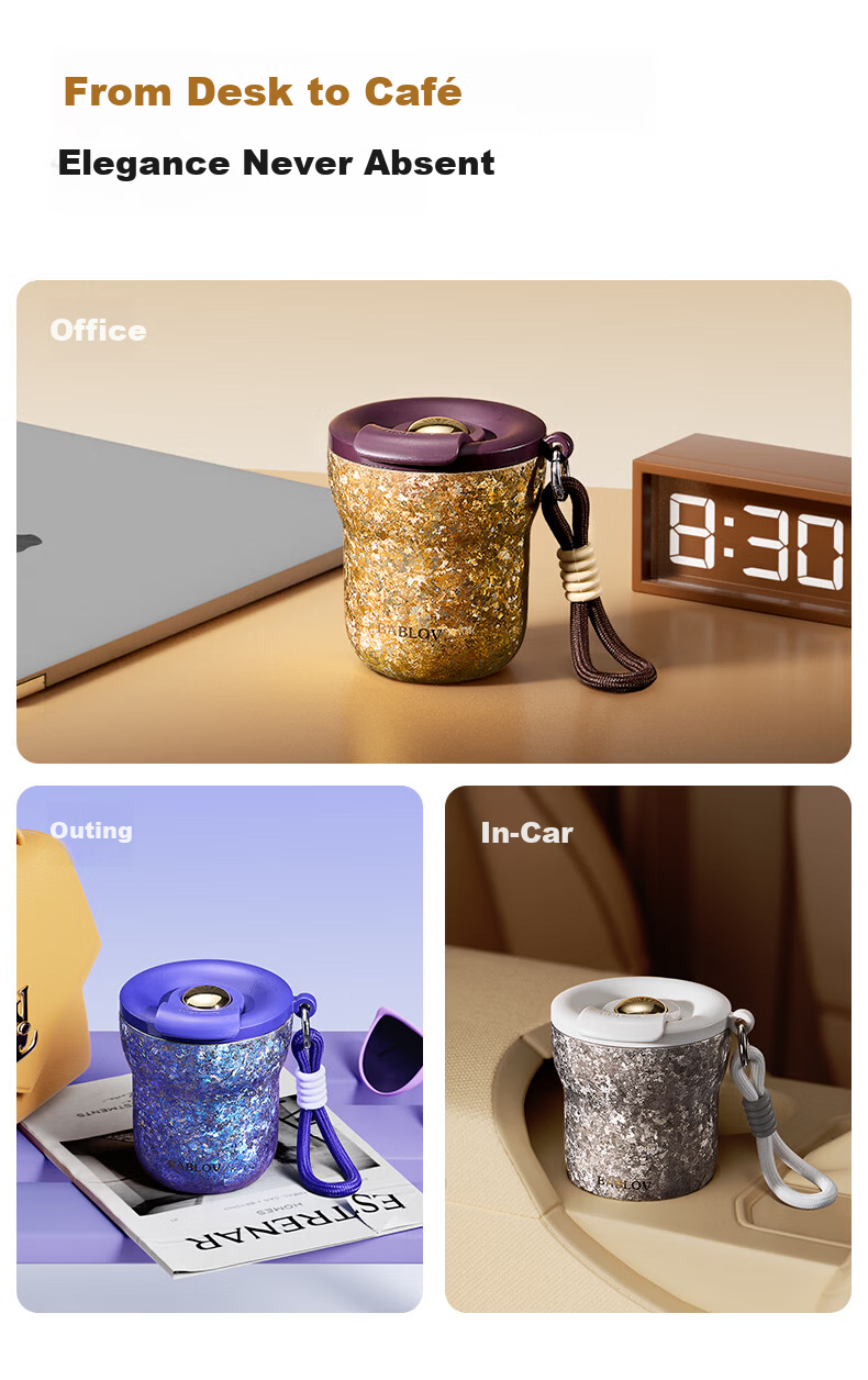 BABLOV Titanium Coffee Mug, 99.9% Pure Titanium Insulated Cup, Water Tumbler for Women, Stylish Goddess Cup, 240ml 11