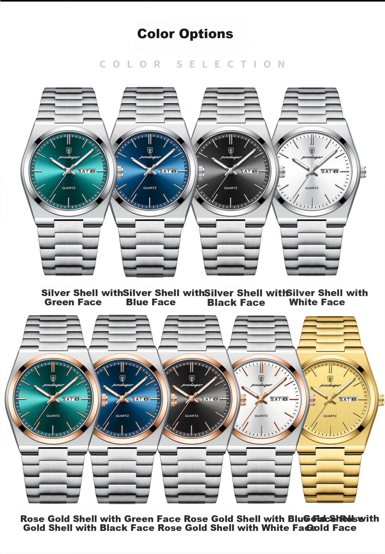 GEORGCOUNT Swiss Business Men's Watch 2025 New Waterproof Luminous Quartz Automatic Steel Band 9