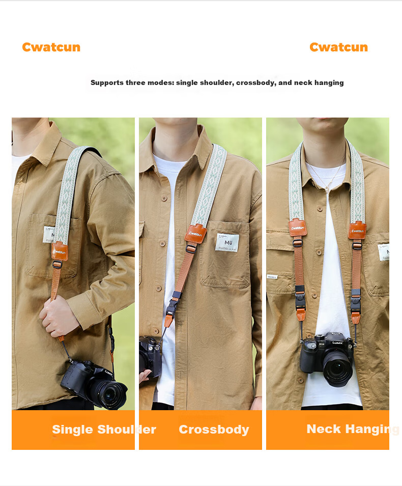 CWATCUN Kadenka Adjustable Camera Shoulder Strap Quick Release Camera Accessory Padded Jacquard Strap 4